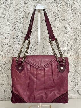Marc Jacobs Quilted Rosen Leather Chain Tote Purple Pink
